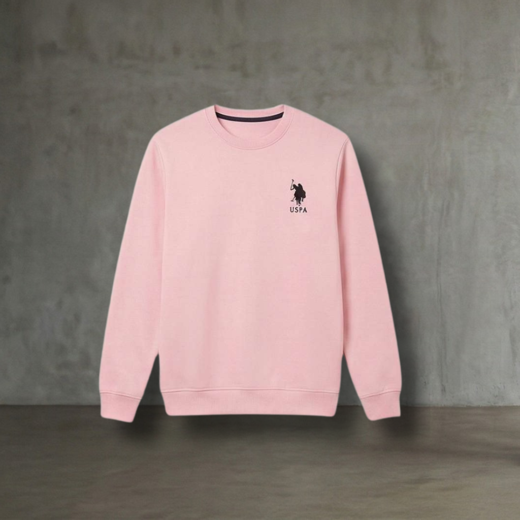 U.S. Polo Assn Pink Sweatshirt for Women – Premium Cotton Winter Essential