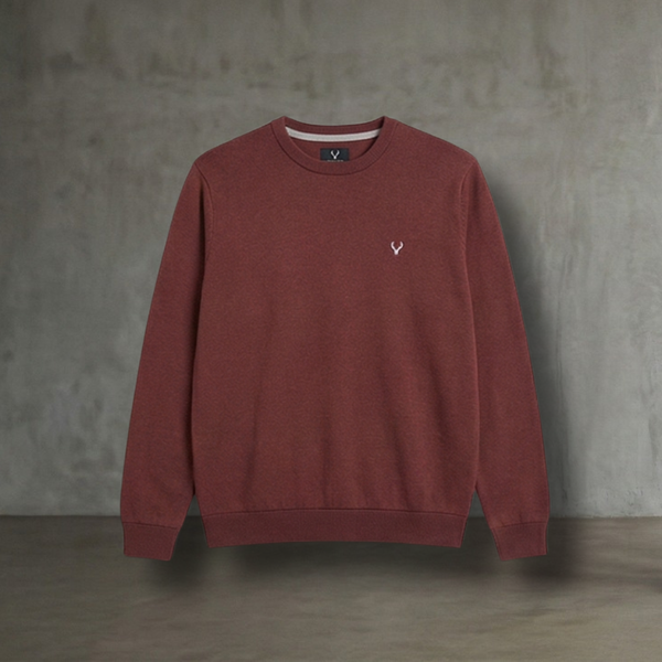Allen Solly Solid Maroon Sweatshirt for Men – Classic Winter Essential