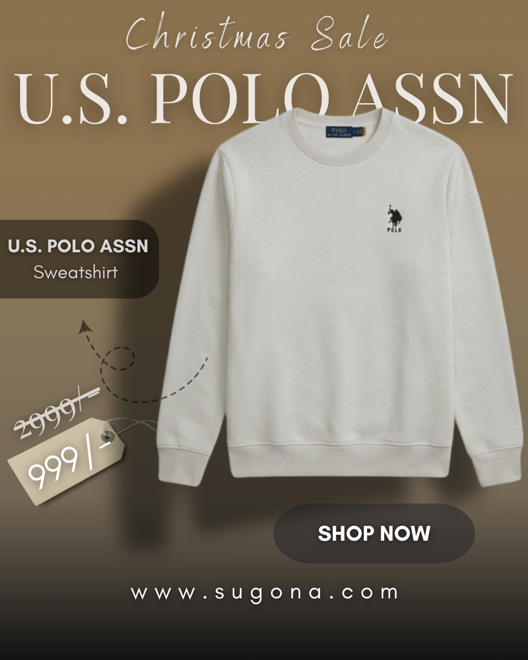 U.S. Polo Assn White Sweatshirt for Men – Premium Cotton Winter Essential