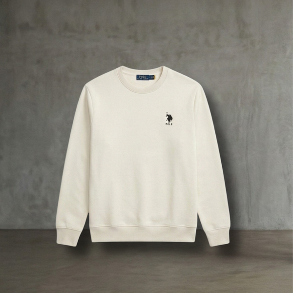 U.S. Polo Assn White Sweatshirt for Men – Premium Cotton Winter Essential